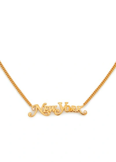Shop Marc Jacobs Ny Necklace Small In Gold