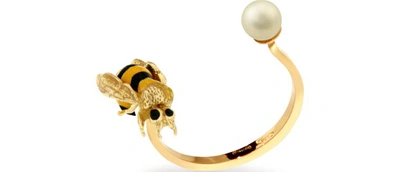 Shop Delfina Delettrez To Bee Or Not To Be Piercing Ring In Yellow Gold