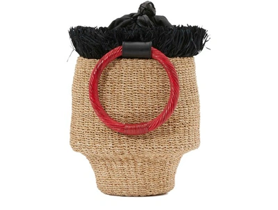 Shop Aranaz Ada Fringed Bucket Bag In Natural