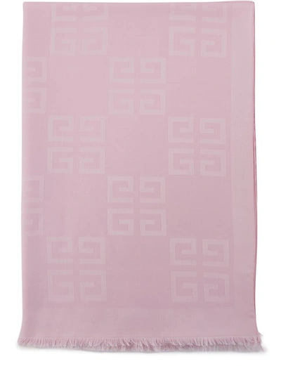 Shop Givenchy 4g Check Scarf In Pink