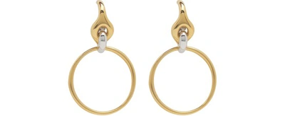 Shop Charlotte Chesnais Halo Earrings In Yellow Vermeil Silver
