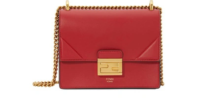 Shop Fendi Small Kan U Leather Shoulder Bag In Fragola