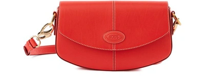 Shop Tod's Mini Crossbody  Bag In Flame Scarlet + Orvn