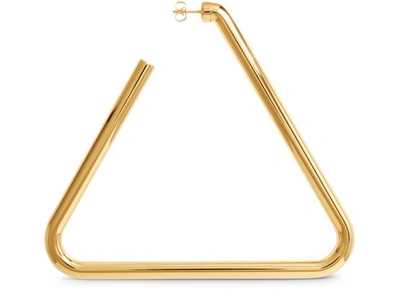 Shop Balenciaga Triangle Single Earring In Gold