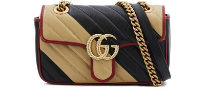 Shop Gucci Gg Marmont Shoulder Bag In Stripe