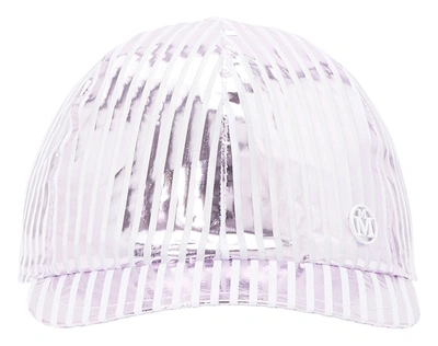 Shop Maison Michel Tiger Cap In White Pink