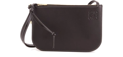 Shop Loewe Gate Double Zip Clutch In Black