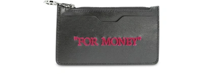 Shop Off-white Zipped Card Holder In Black Fuchsia