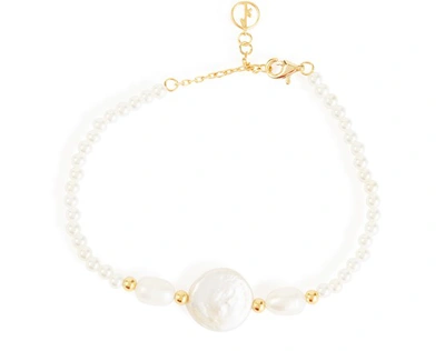 Shop Anissa Kermiche Caviar Pebble Bracelet In White Gold