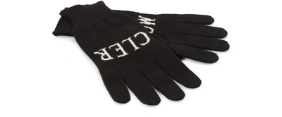 Shop Moncler Wool Gloves In Black