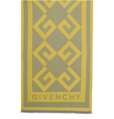 Shop Givenchy Monogram Scarf In Gris Jaune