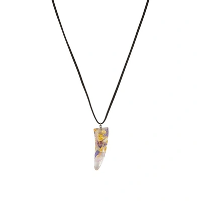 Shop Anrealage Acrylic Flower Necklace In Yellow