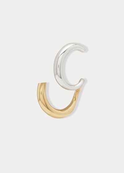 Shop Charlotte Chesnais Curl Single Earring In Silver Gold