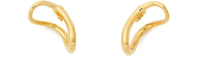 Shop Charlotte Chesnais Slide Small Earrings Pair In Yellow Vermeil