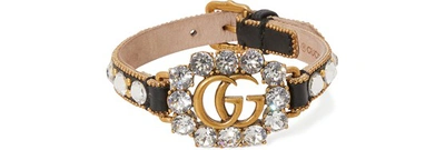 Shop Gucci Gg Leather Bracelet In White