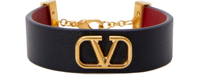 Shop Valentino Garavani Go Logo Bracelet In Black
