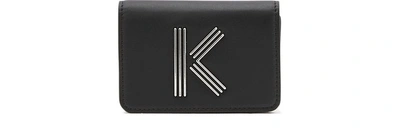 Shop Kenzo K Leather Card Holder In Black