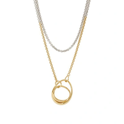 Shop Charlotte Chesnais Symi Necklace In Silver Yellow Vermeil