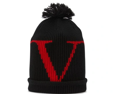 Shop Valentino Garavani - Vltn Hat In Nero Rosso