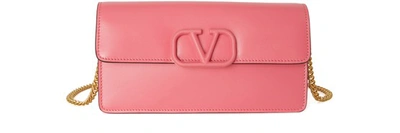 Shop Valentino Garavani V Logo Wallet In Mac Rose