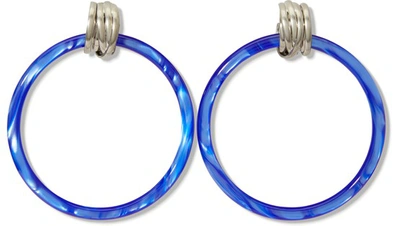 Shop Balenciaga Hoop M Earrings In 7075