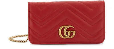 Shop Gucci Gg Marmont Wallet In Red