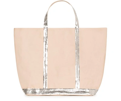 Shop Vanessa Bruno Large Canvas And Sequins Cabas Tote Bag
