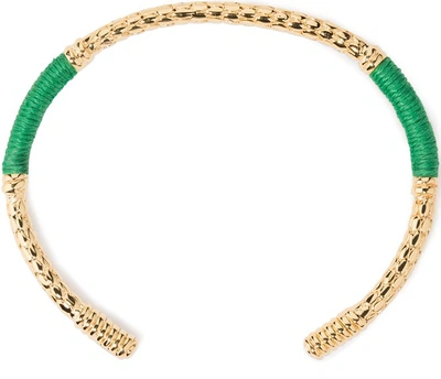 Shop Aurelie Bidermann Soho Emerald Bracelet In Yellow Gold / Emeralds