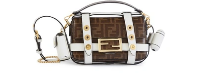 Shop Fendi Mini Baguette Hand Bag In Mo Pa