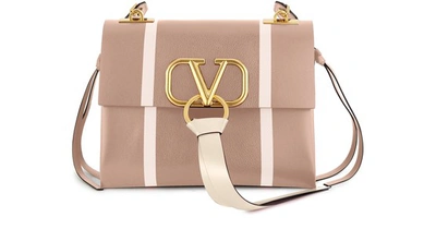 Shop Valentino Garavani Vring Small Shoulder Bag In Rose Cannelle/créma