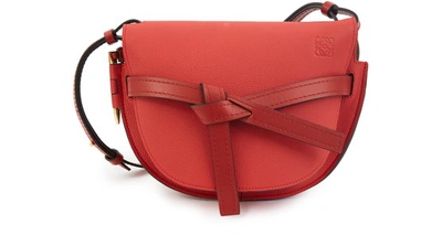 Shop Loewe Small Gate Crossbody Bag In Red/burnt