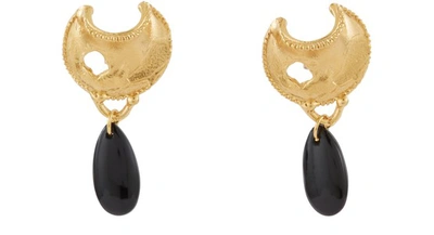 Shop Alighieri The Onyx Nightfall Earrings In Gold