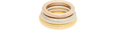 Shop Charlotte Chesnais Brahma Rings (set Of Three) In Silver Pink Yellow Vermeil