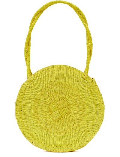 Shop Sensi Studio Round Basket Carried By Hand In Yellow
