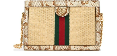 Shop Gucci Ophidia Shoulder Bag In Natural