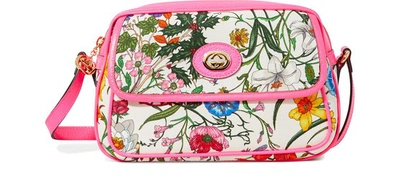 Shop Gucci Flora Small Crossbody Bag In Fucsia