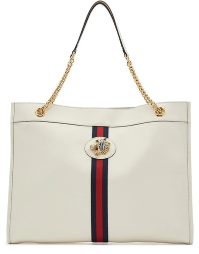 Shop Gucci Rajah Large Tote In White