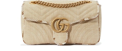 Shop Gucci Gg Marmont Shoulder Bag In Natural