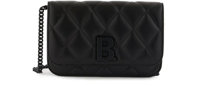Shop Balenciaga B Leather Purse With Chain In 1000