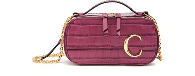 Shop Chloé C Mini Vanity Bag In Crushed Violet