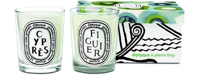 Shop Diptyque Cypres And Figuier Candle Set 2x190g