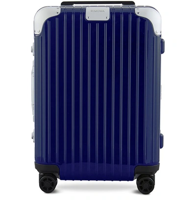 Shop Rimowa Hybrid Cabin S Luggage In Blue Gloss