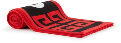 Shop Givenchy Logo And 4g Scarf In Black/red