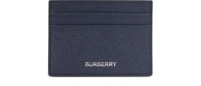 Shop Burberry Sandon Leather Card Holder In Regency Blue