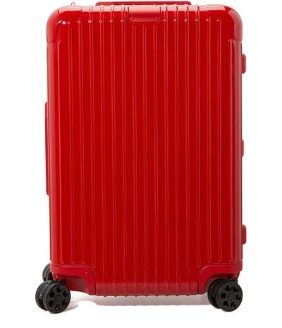 Shop Rimowa Essential Check-in M Luggage In Red Gloss