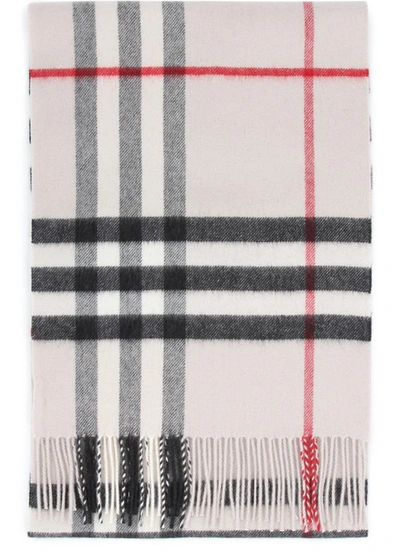 Shop Burberry The Classic Check Cashmere Scarf In Stone Check