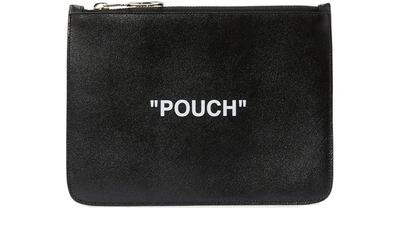 Shop Off-white Quote Clutch Bag In Black/white