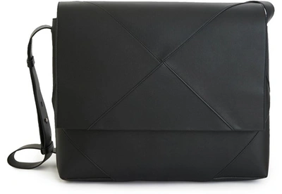 Shop Bottega Veneta Leather Messenger Bag In Nero Nero