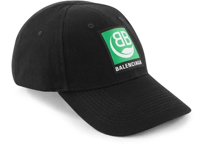 Shop Balenciaga Green Logo Cap In 1000