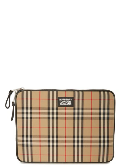 Shop Burberry Laptop Sleeve In Archive Beige